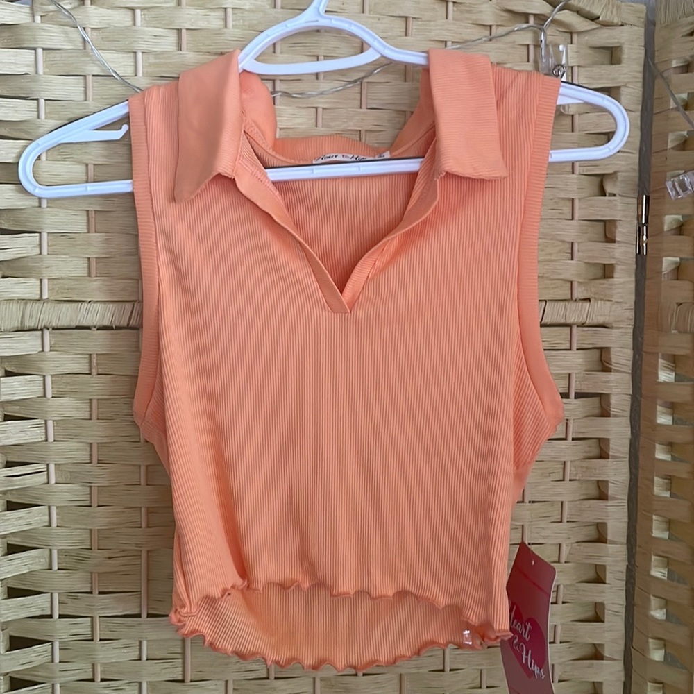 Hearts & Hips V-neck Cropped Shirt